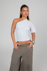 Yurey Gathered One Shoulder Top