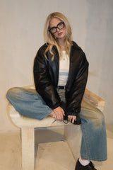 Halley Faux Leather Bomber Jacket