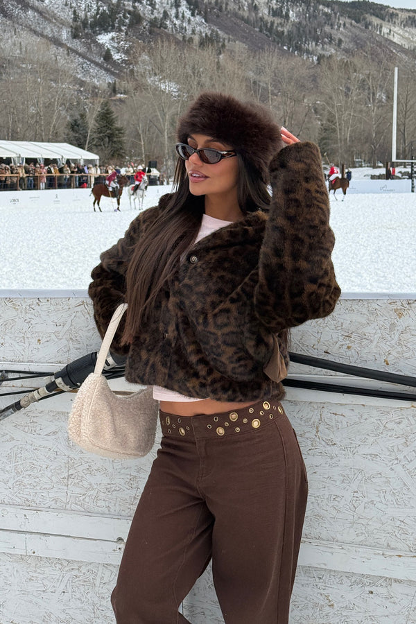 Lady Leopard Faux Fur Jacket view 1