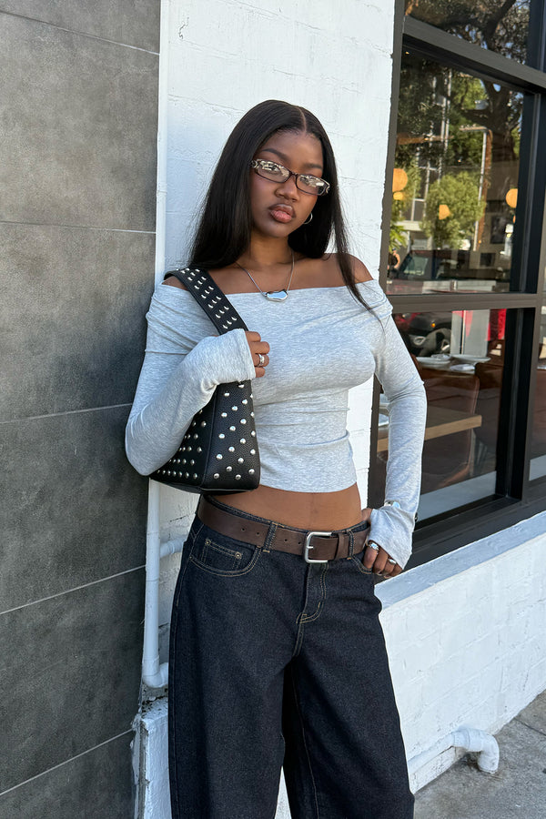 Milane Ruched Off Shoulder Ribbed Top view 1