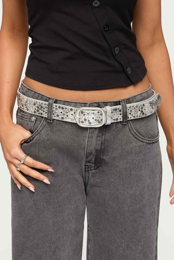 Zinia Studded Faux Leather Belt view 1