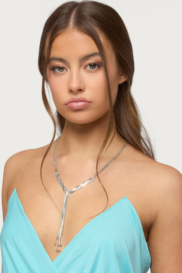 Braided Cascading Chain Necklace view 1