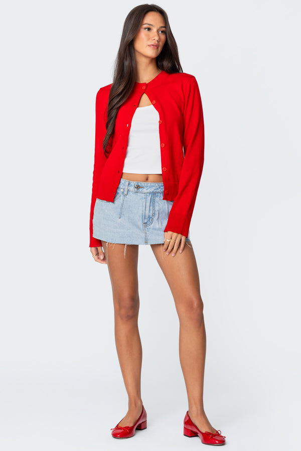 Clementine Low Rise Denim Micro Skort view 1