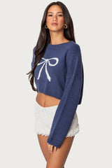 Knit Bow Cropped Sweater