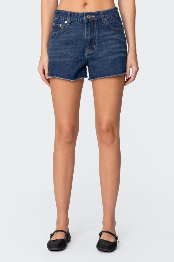 Sahara High Rise Denim Shorts view 2