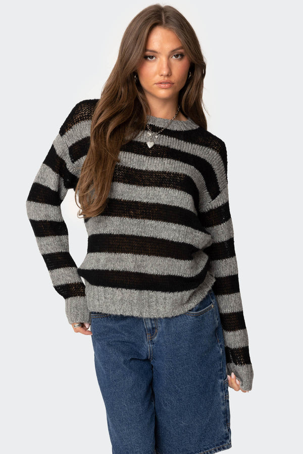 Light Knit Striped Sweater view 1
