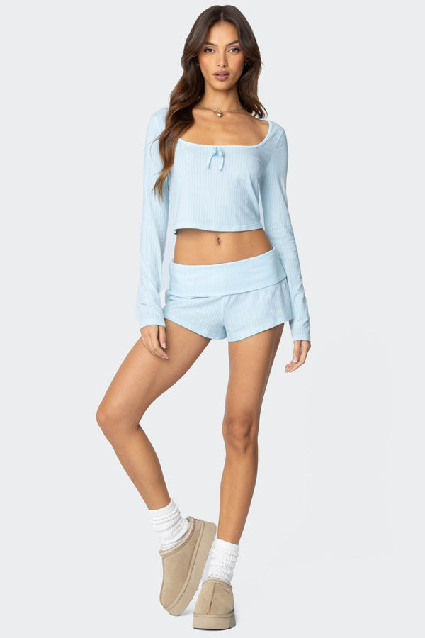 Lucilla Wide Neck Ribbed Top view 2