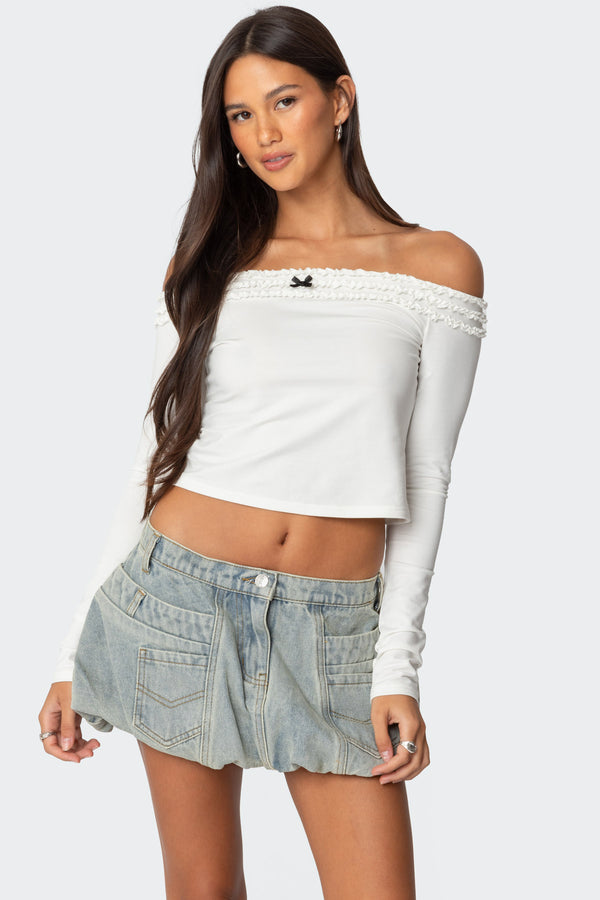 Gia Ruffled Off Shoulder Top view 1