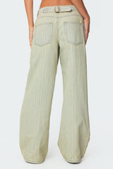 Lannah Textured Low Rise Baggy Jeans