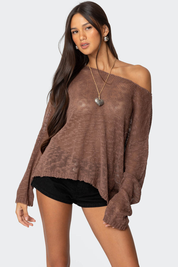 Bri Oversized Boat Neck Sweater view 1