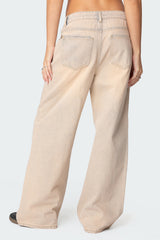 Dusty Washed Low Rise Baggy Jeans