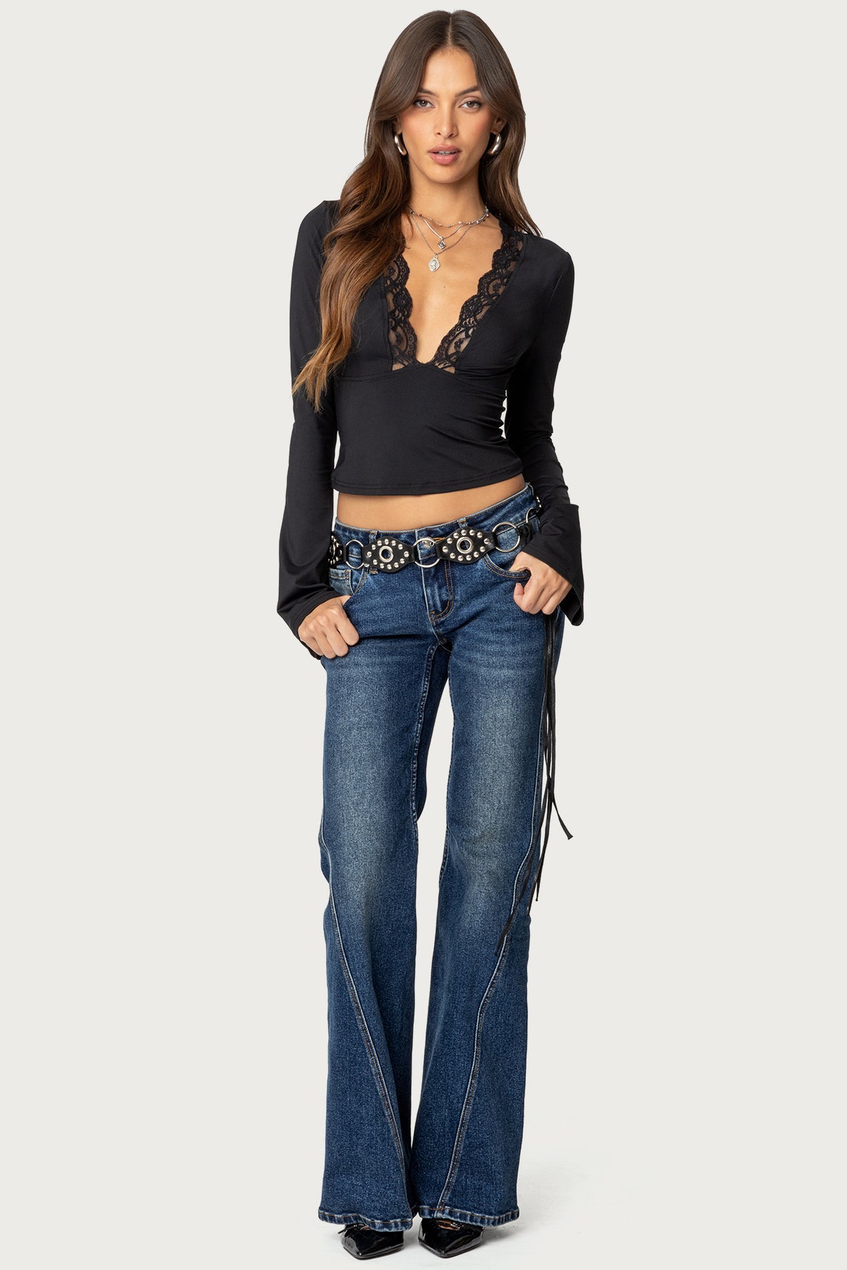 Tina Lacey Plunge Neck Top