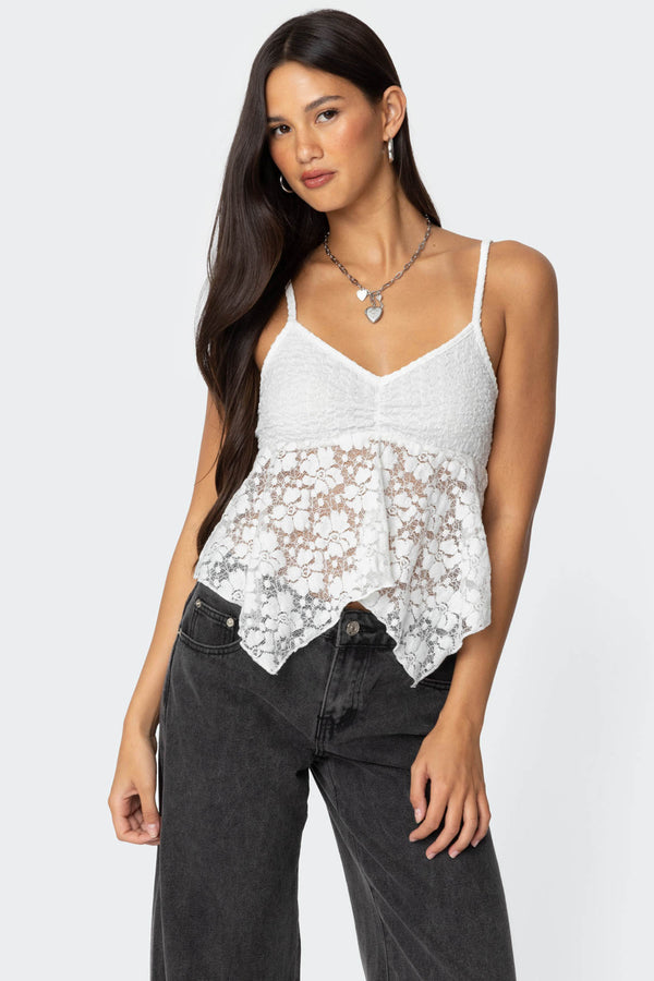 Orchid Sheer Lace Top view 1
