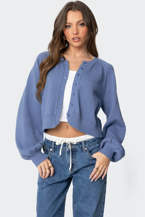 Sammi Puff Sleeve Knit Cardigan view 1