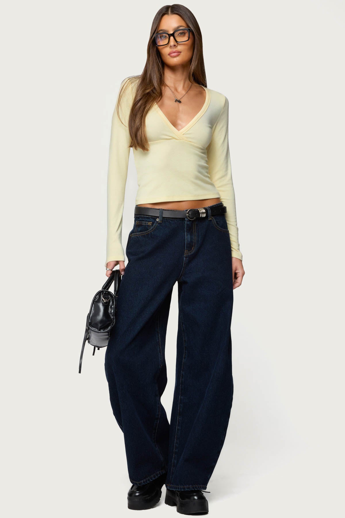 Doron V Neck Long Sleeve Top