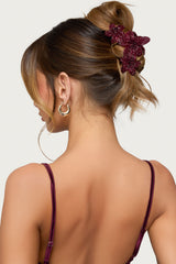 Faux Crystal Flower Hair Clip