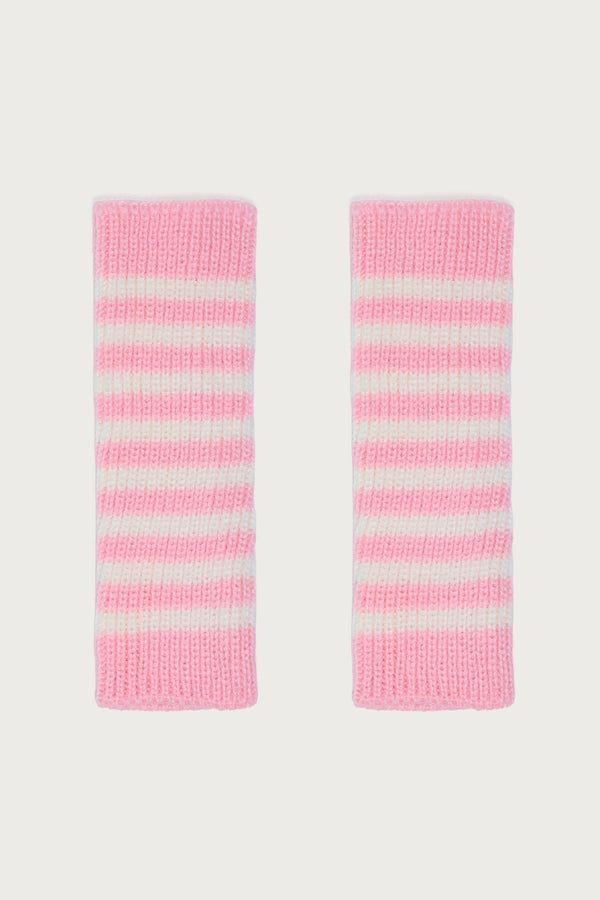 Striped Knit Fingerless Gloves view 2