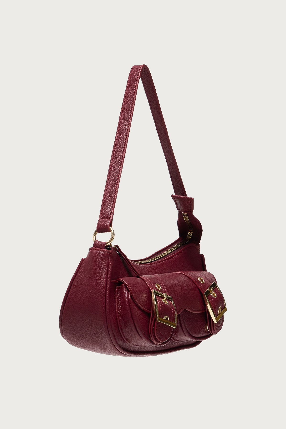 Zinnia Faux Leather Buckle Bag
