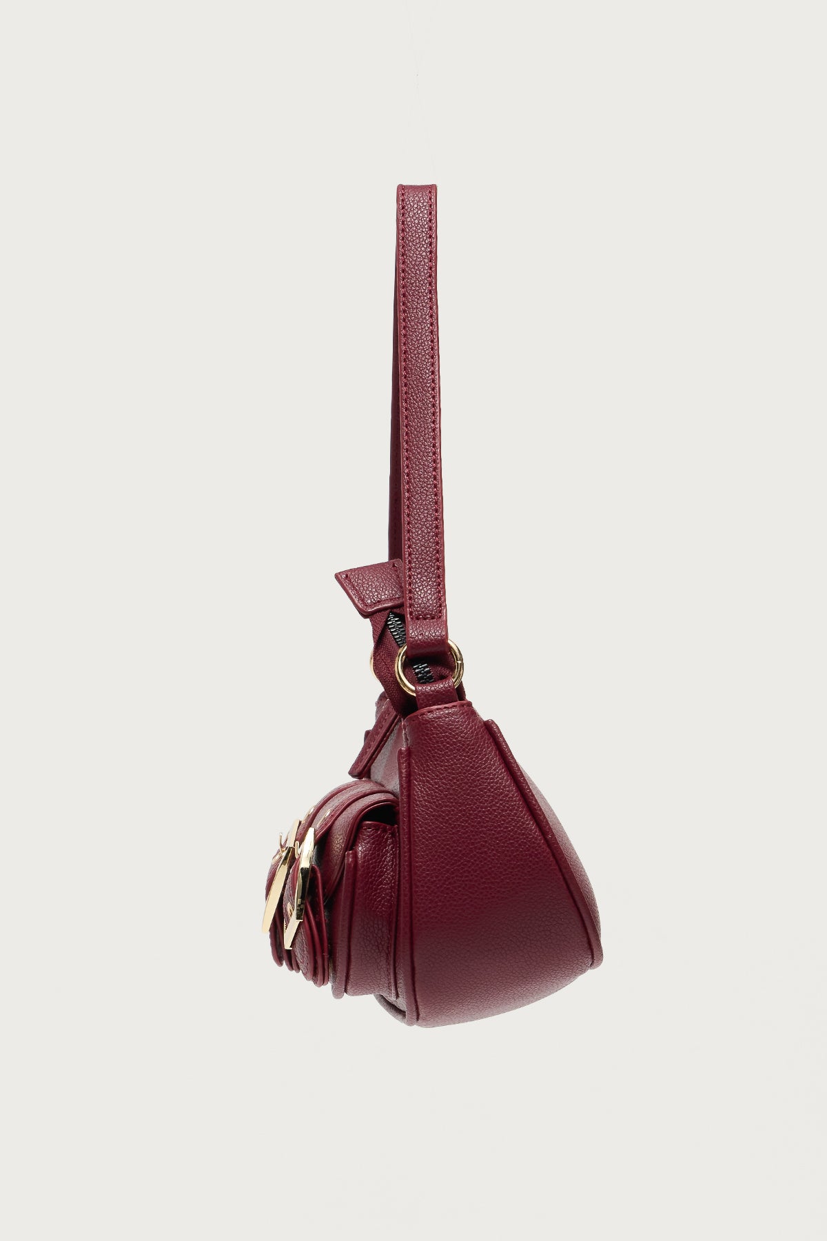 Zinnia Faux Leather Buckle Bag