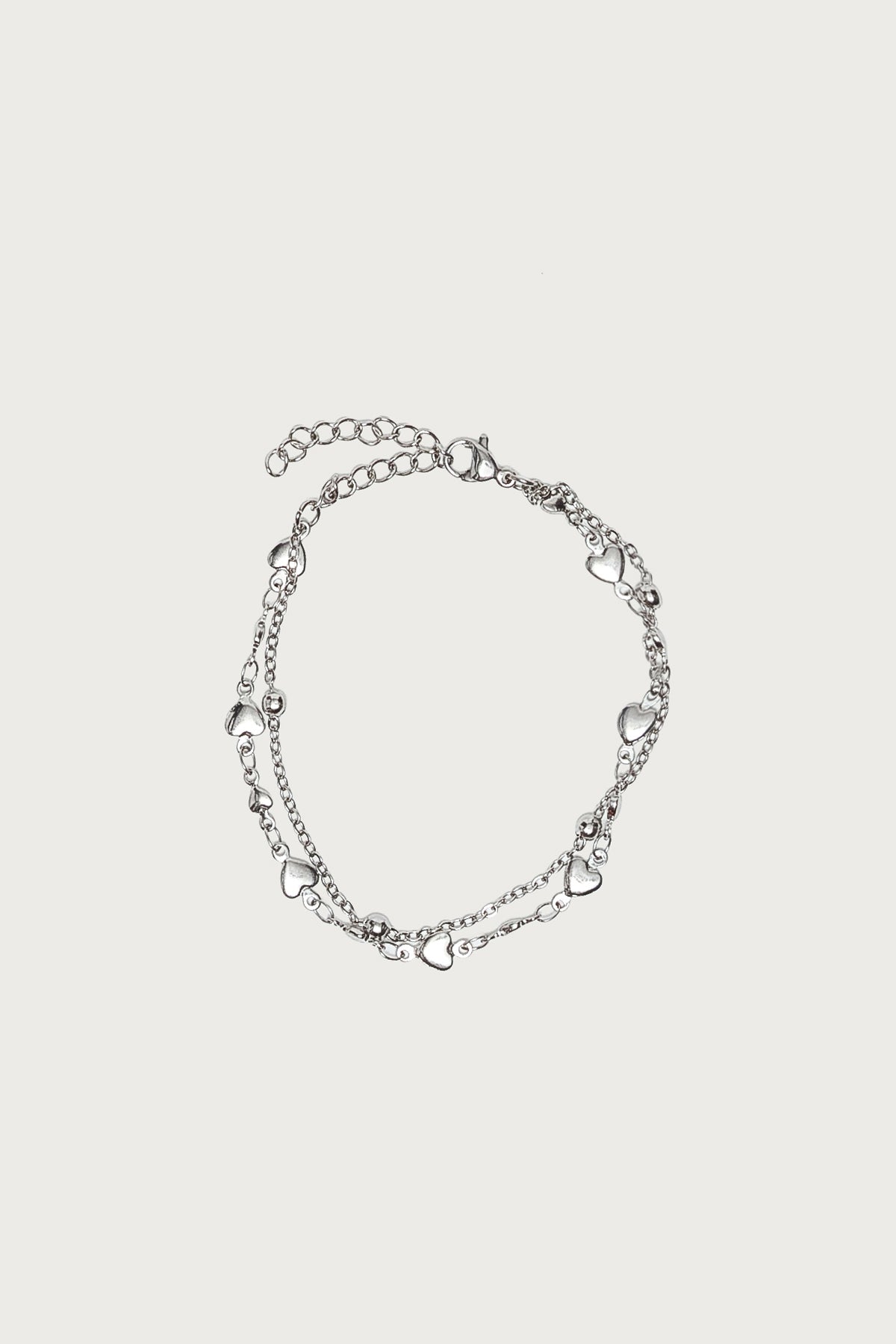 Double Chain Heart Bracelet