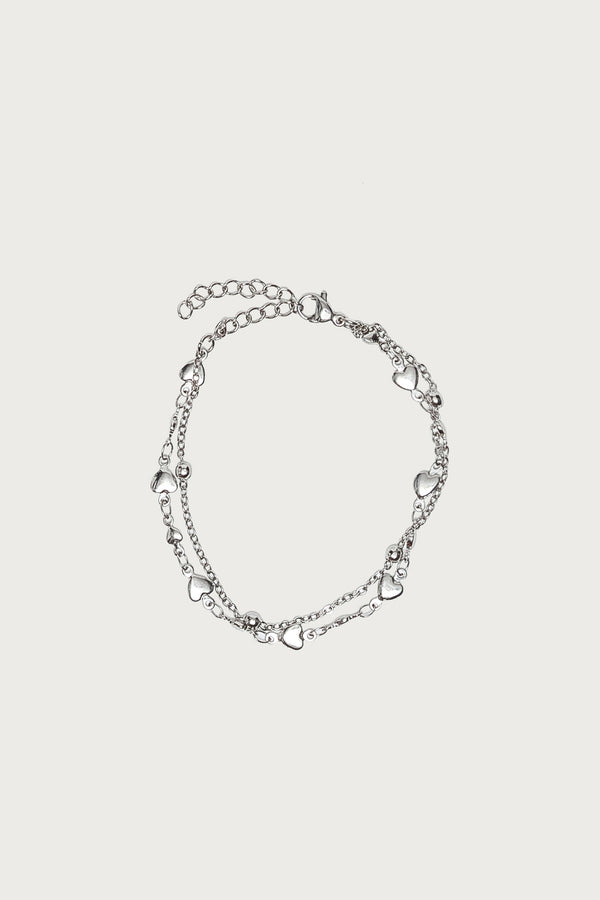 Double Chain Heart Bracelet view 2