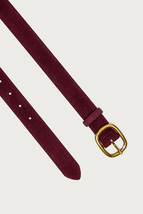 Oval Buckle Faux Suede Belt view 2