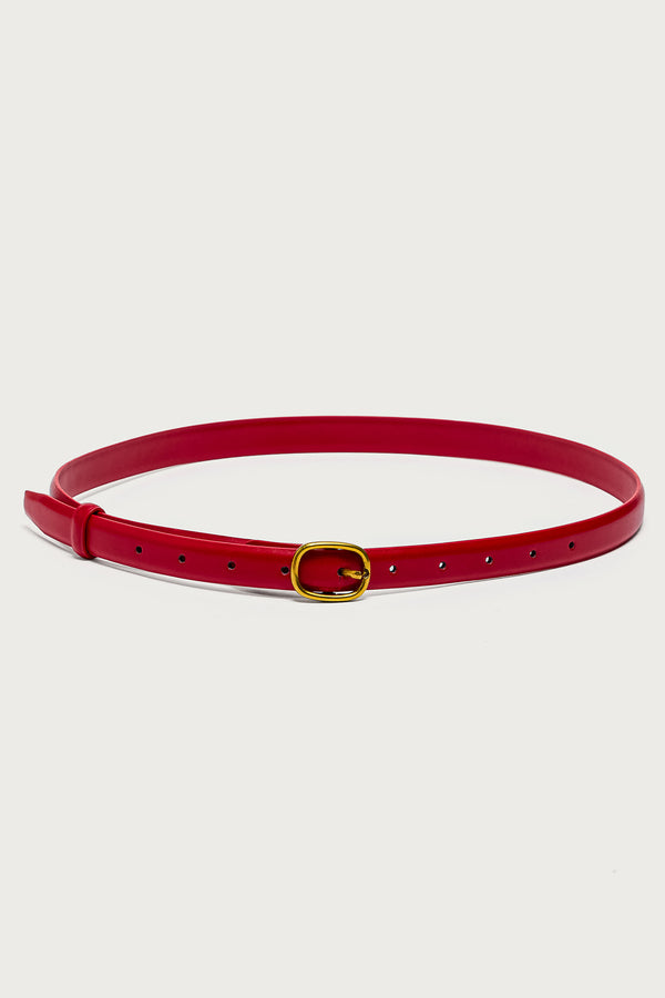 Oval Buckle Faux Leather Belt view 2