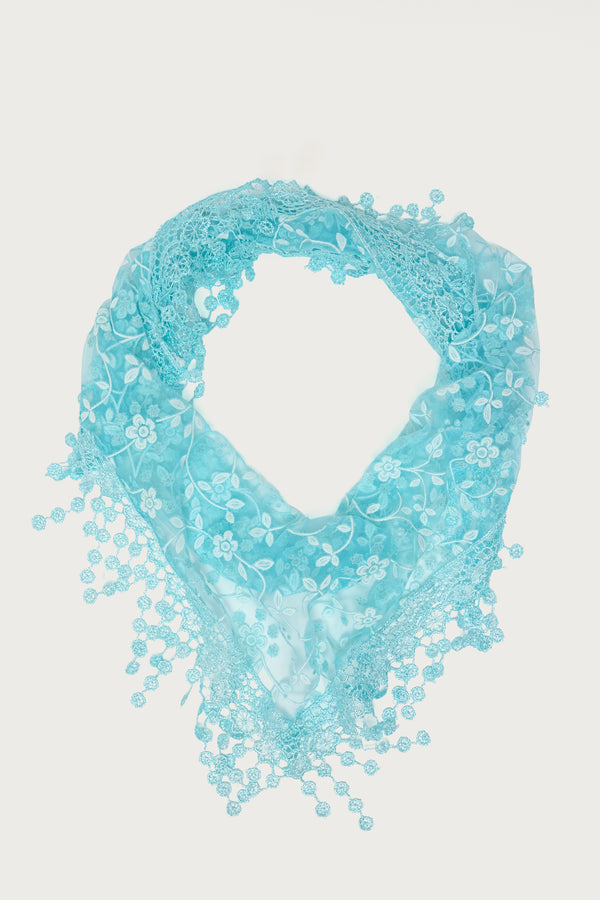 Sparkle Floral Sheer Lace Waist Scarf view 2