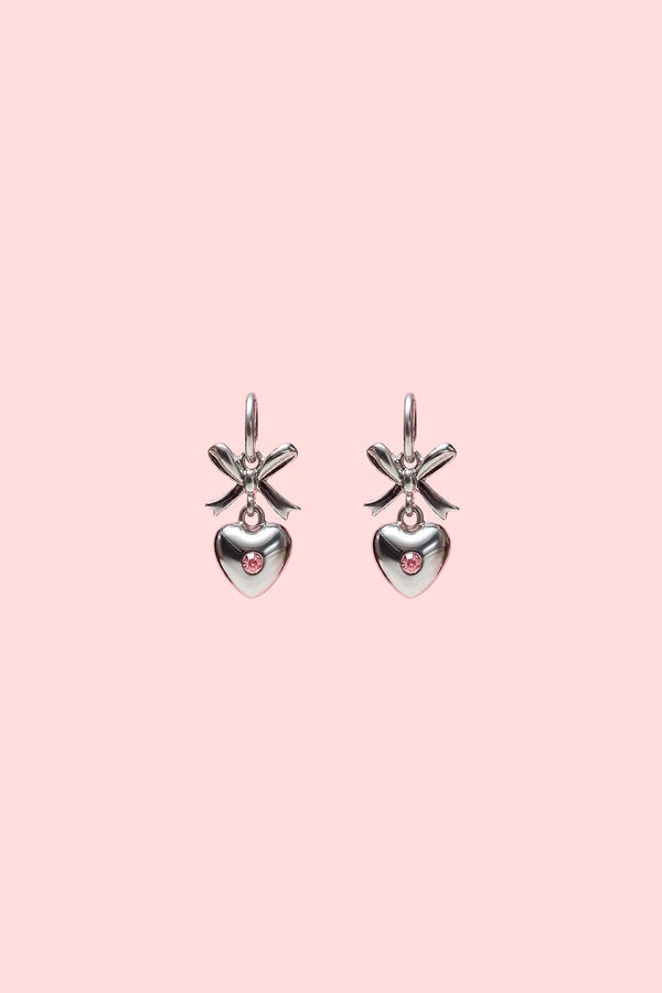 Barbie™ Bow & Heart Hoop Earrings view 2