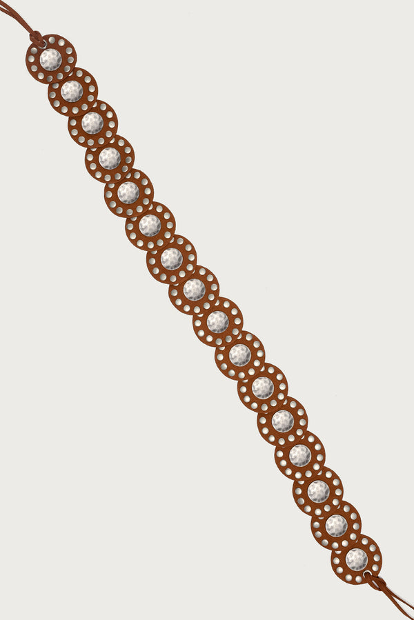 Faux Suede Studded Disc Belt view 2
