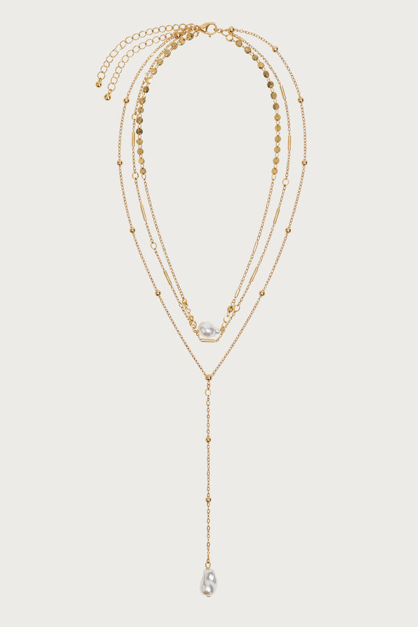 Layered Pearly Bead Necklace view 2