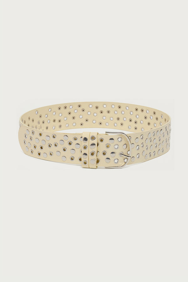 Studded Grommet Faux Leather Belt view 2