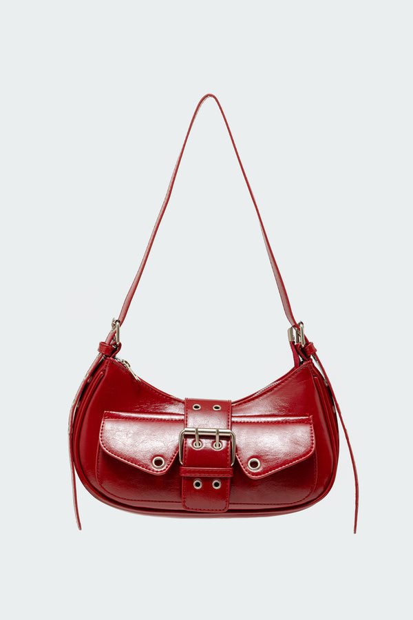 Washed Faux Leather Buckle Bag view 2