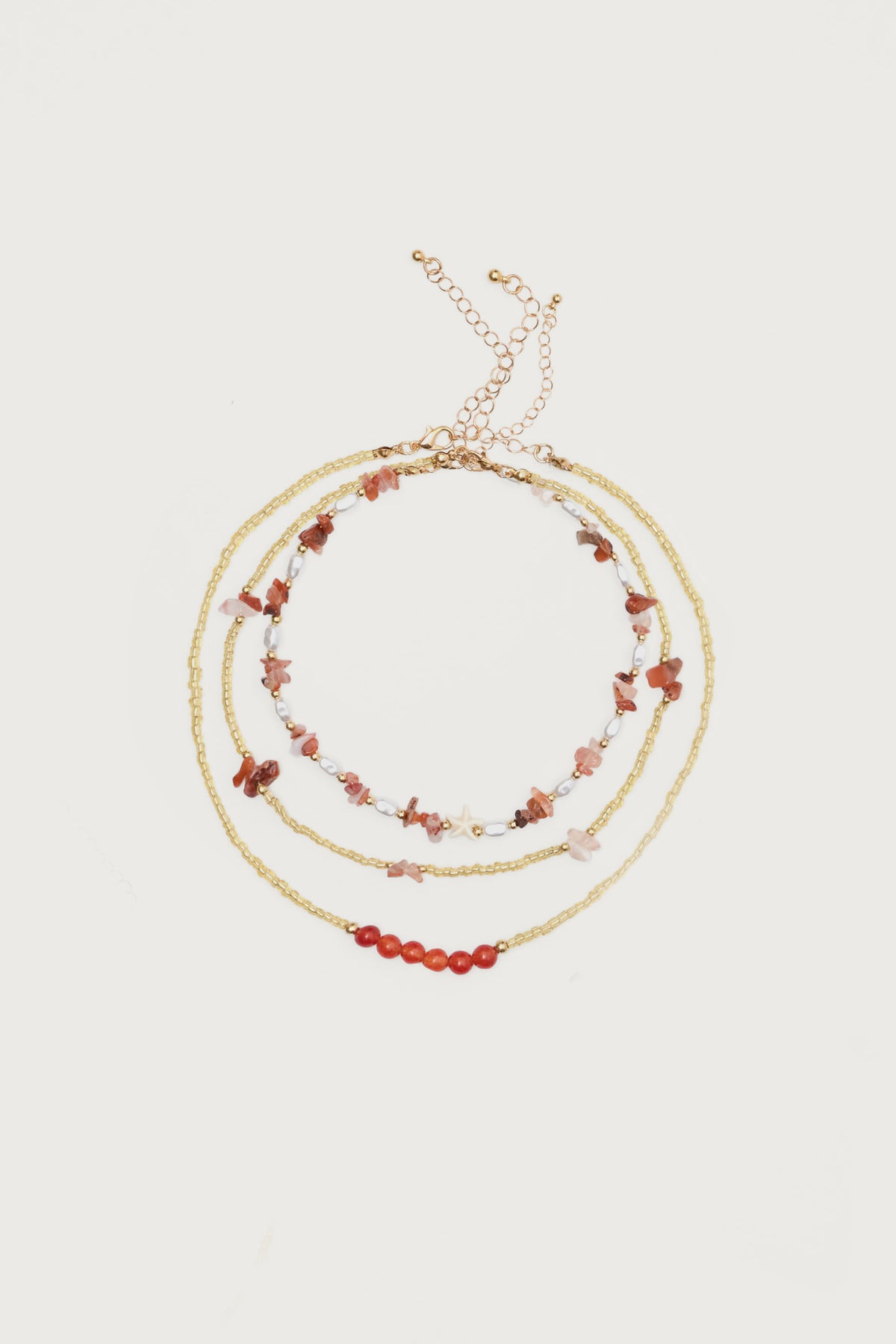 Pearly Beaded Layered Necklace