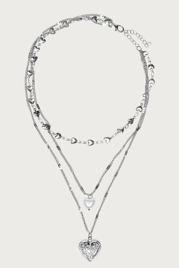 Love Heart Pearly Layered Necklace view 2