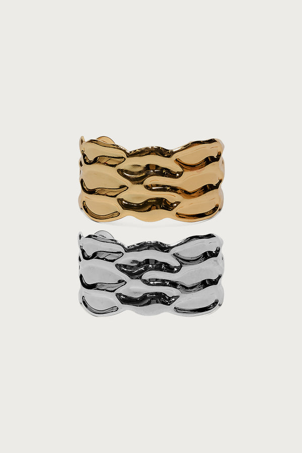 Chunky Wave Arm Cuff Set view 2