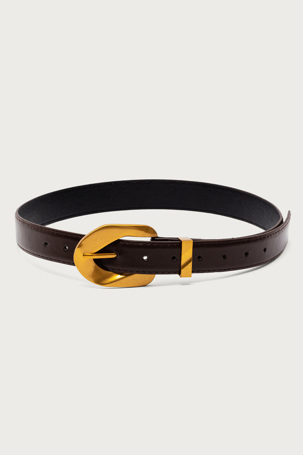 All Buckled Faux Leather Belt view 2