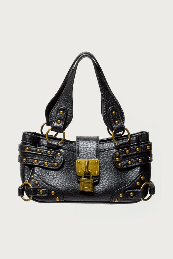 Faux Leather Studded Lock Bag view 2