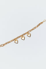 Triple Heart Charm Bracelet