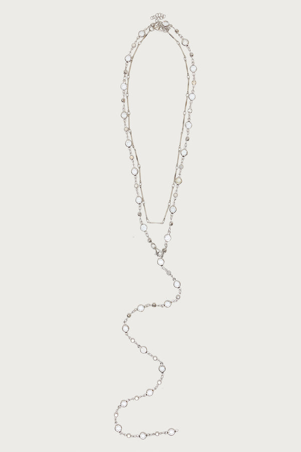 Faux Crystal Cascading Necklace Set view 2