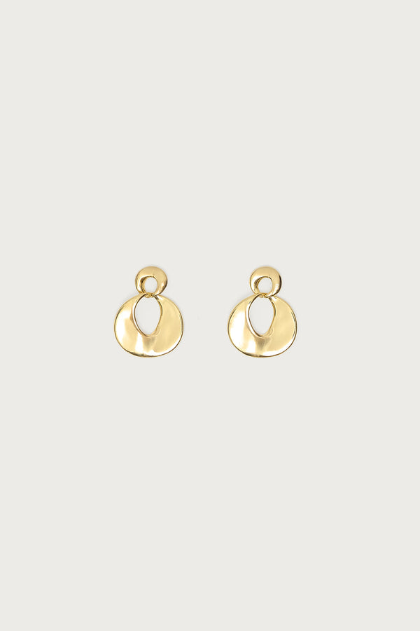 Double Disc Stud Earrings view 2