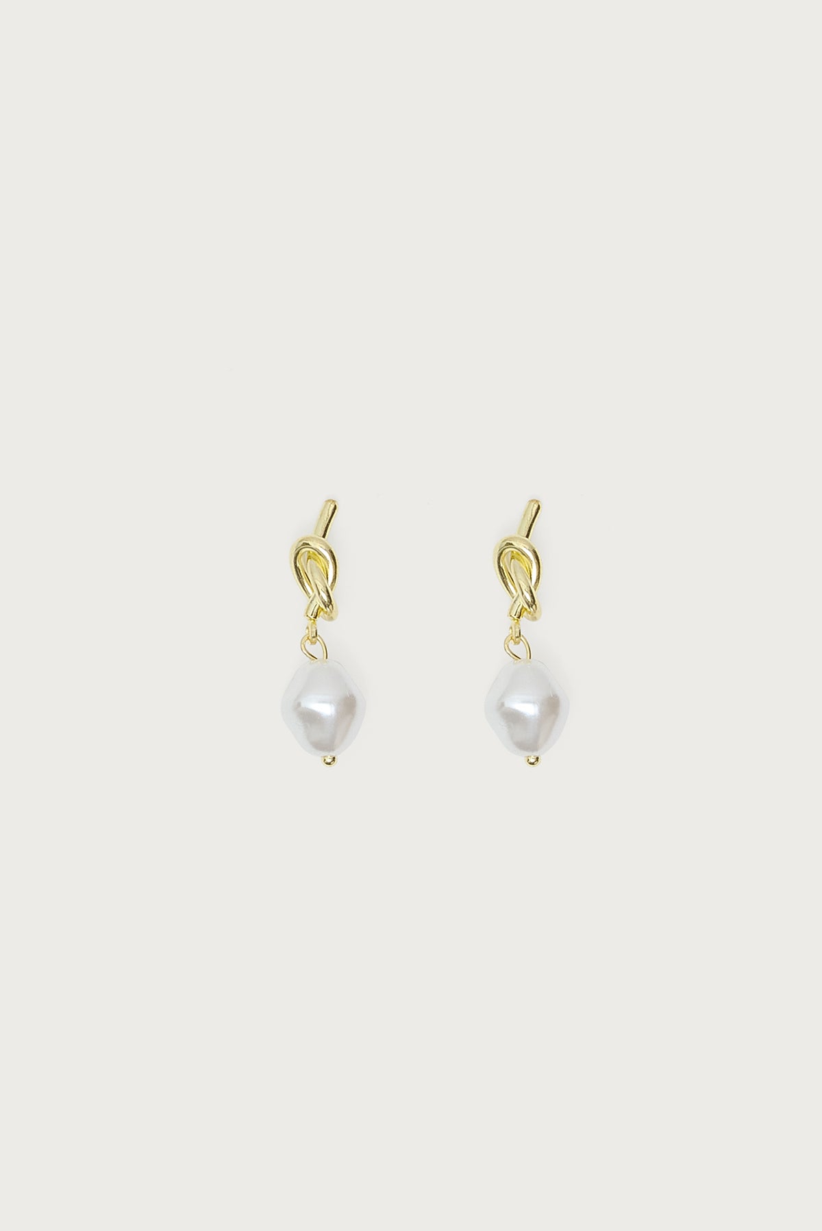 Knotted Pearl Charm Earrings