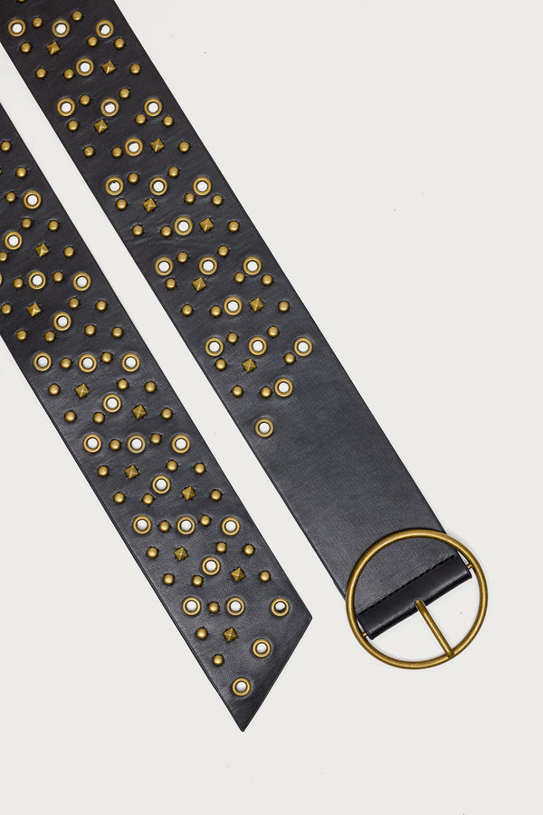 Stud & Grommet Faux Leather Belt view 2