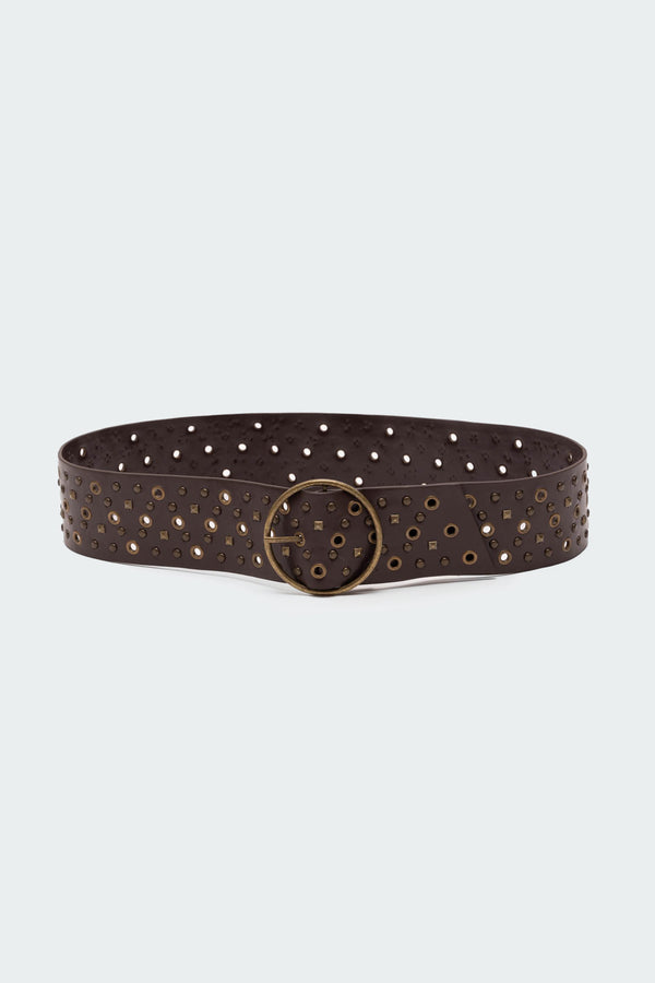 Stud & Grommet Faux Leather Belt view 2