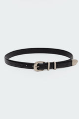 Basic Buckle Faux Leather Belt