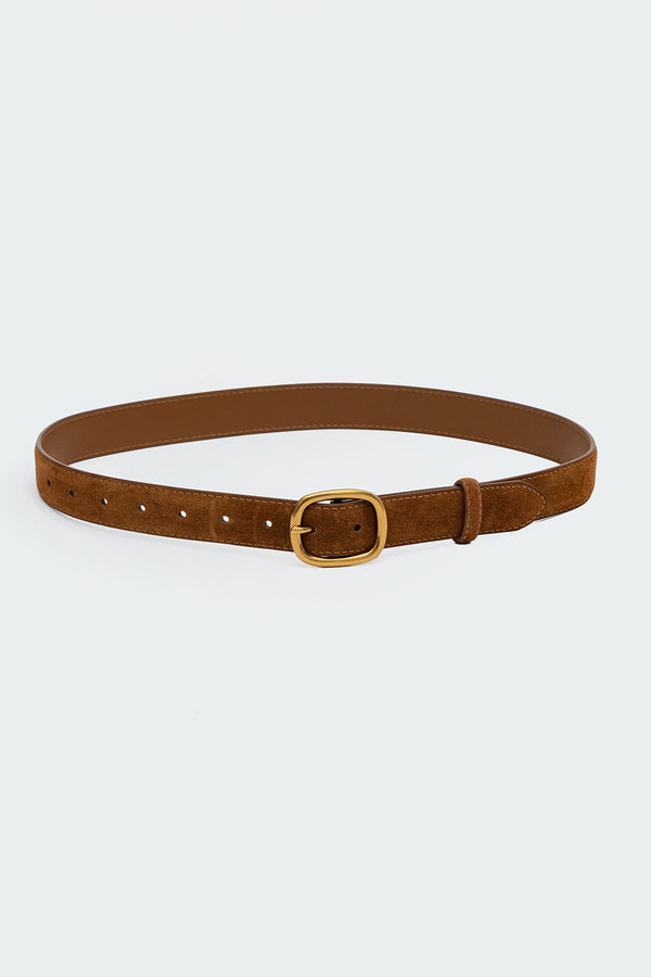 Oval Buckle Faux Suede Belt view 2