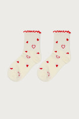 Contrast Frilly Socks