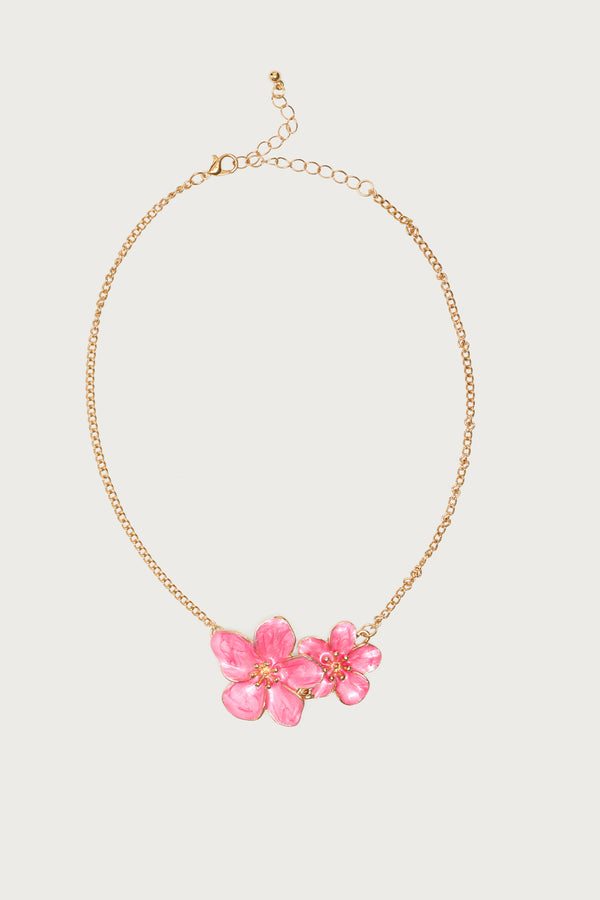 Double Flower Pendant Necklace view 2