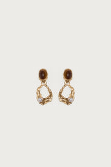 Faux Tiger Eye Abstract Earrings