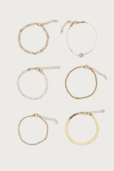 Faux Diamond & Pearl Chain Bracelet Pack